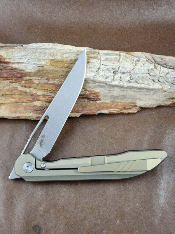 Boos Blades Smoke 2.0 Marble Carbon Fiber Frame Lock Knife Bronze Ti (3.5" BB) knives for sale