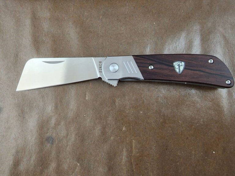 Finch Harvester Folding Knife Cocobolo Handle 154CM Plain Edge Satin Finish HV201 knives for sale