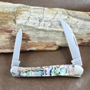 Case XX Genuine Abalone Mini Copperhead Stainless Pocket Knife knives for sale