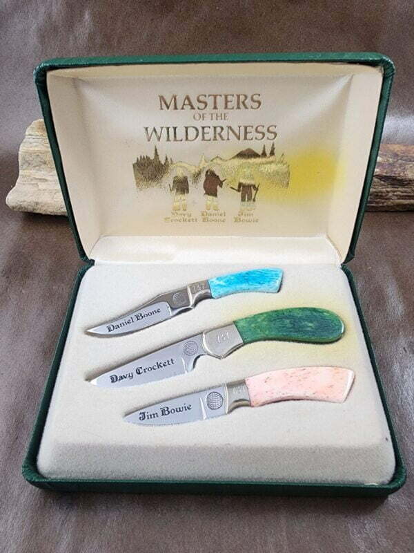 Vintage Masters of the Wilderness Miniature Knife Set knives for sale