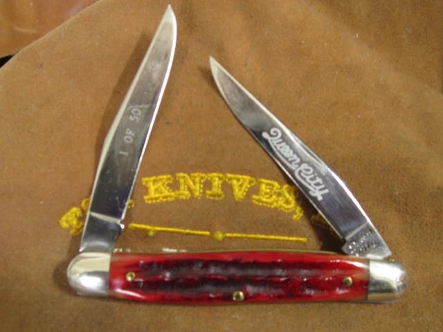 Queen City #66 Amber 1 of 50 knives for sale