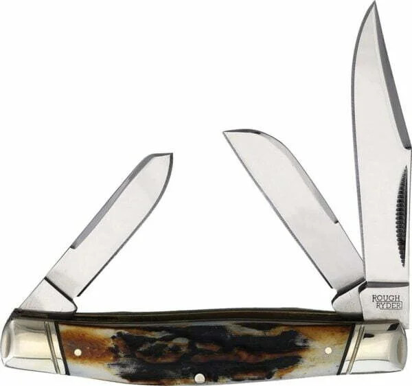 Rough Ryder Moose Cinnamon Bone Stag knives for sale