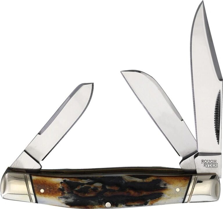 Rough Ryder Stockman Cinnamon Bone Stag knives for sale