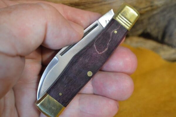 Trestle Pine Gunflint Purple Curly Maple P3 knives for sale