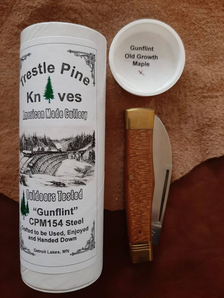 Trestle Pine Gunflint Old Growth Maple x knives for sale