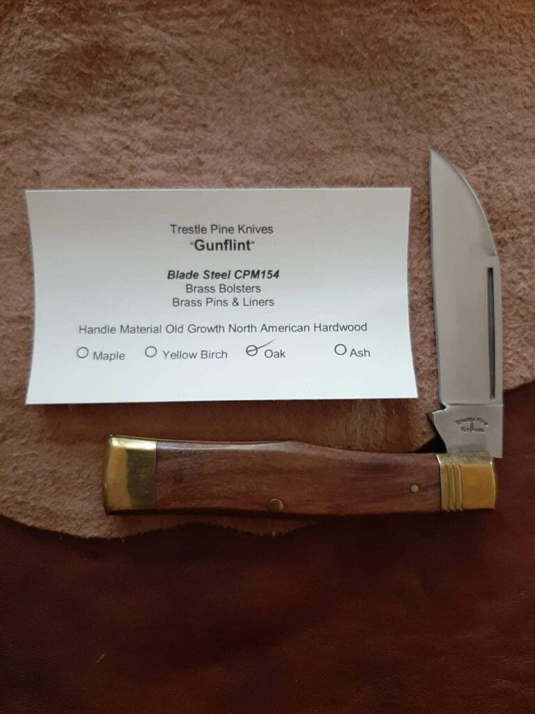 Trestle Pine Gunflint Old Growth Oak V knives for sale