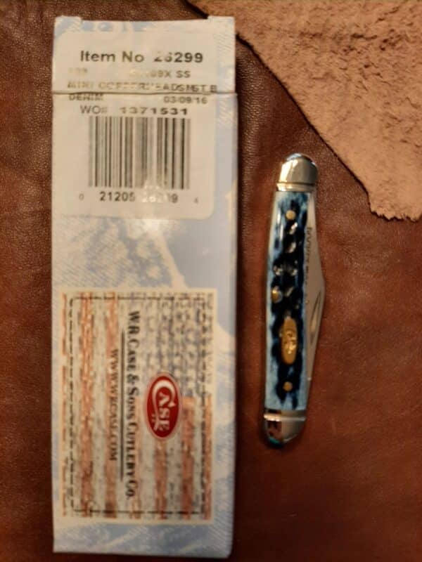 Case 62109 x SS Mini Copperhead Pocket Warn Denim Bone knives for sale