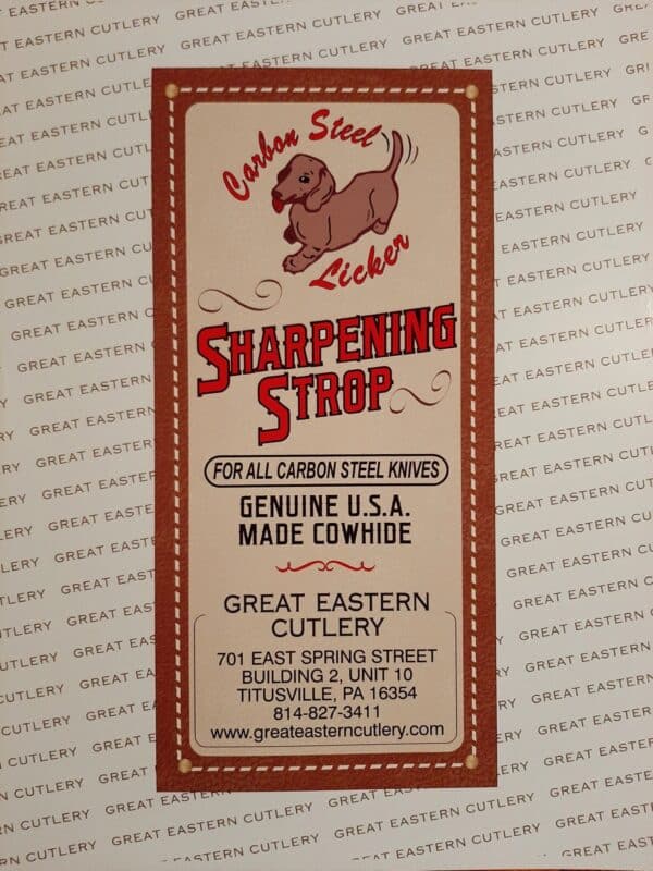 GEC Carbon Steal Licker Sharpening Strop Poster 8.5 x 11" knives for sale