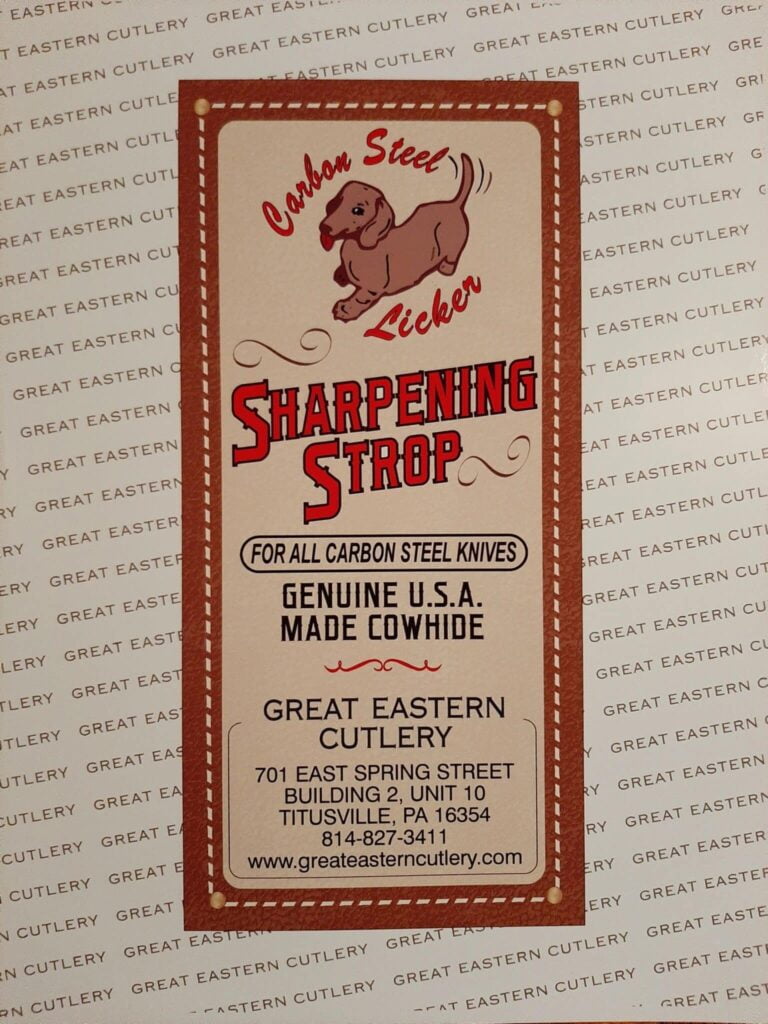 GEC Carbon Steal Licker Sharpening Strop Poster 8.5 x 11" knives for sale