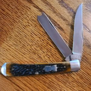 Queen City EO Brown Jigged Bone knives for sale