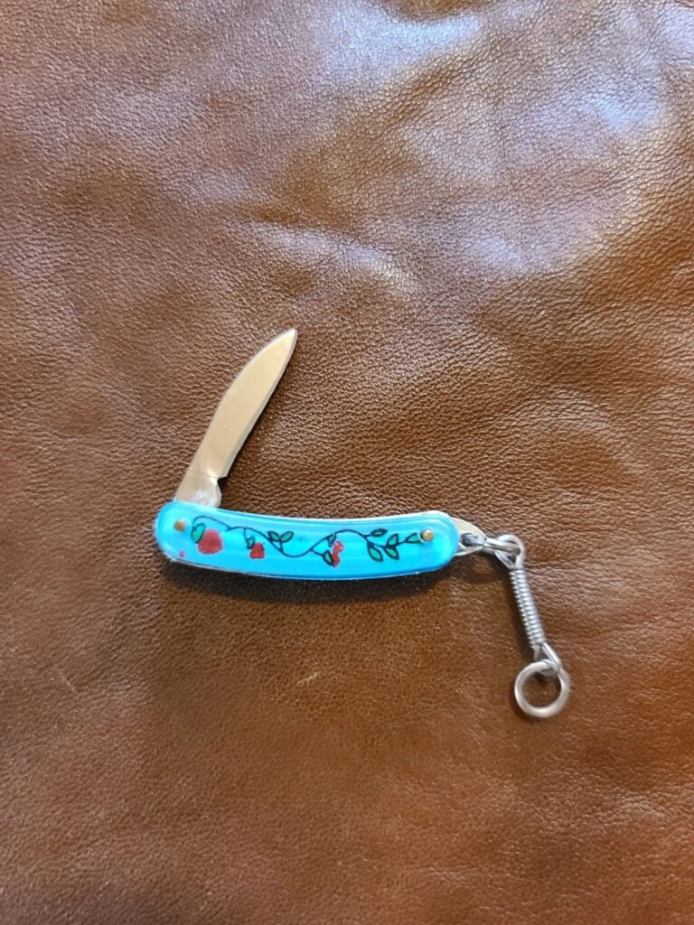 Miniature Blue Folding Pocket Knife Vintage knives for sale