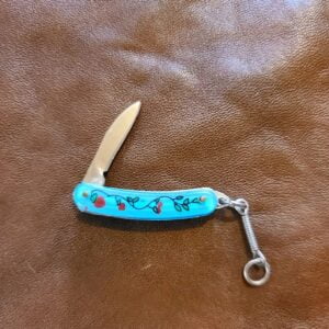 Miniature Blue Folding Pocket Knife Vintage knives for sale