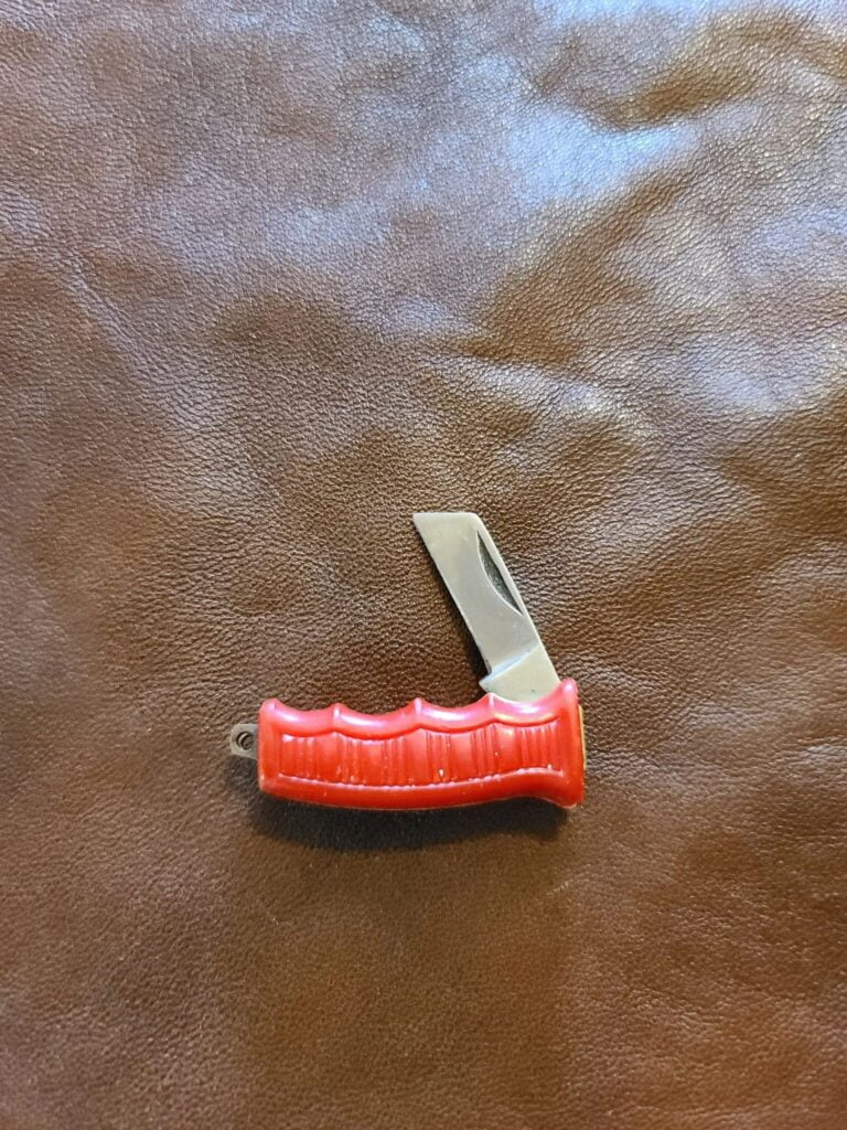 Miniature Red Folding Pocket Knife Vintage knives for sale