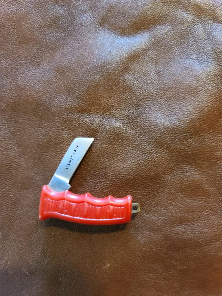 Miniature Red Folding Pocket Knife Vintage knives for sale