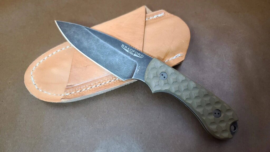 Bradford Gardian 3 CPM-3V OD Green Sabre Grind, Nimbus Finish knives for sale