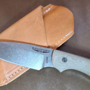 Bradford Gardian 3, 3D OD Green Micarta ,M390, Sabre Grind, Stonewash Finish knives for sale