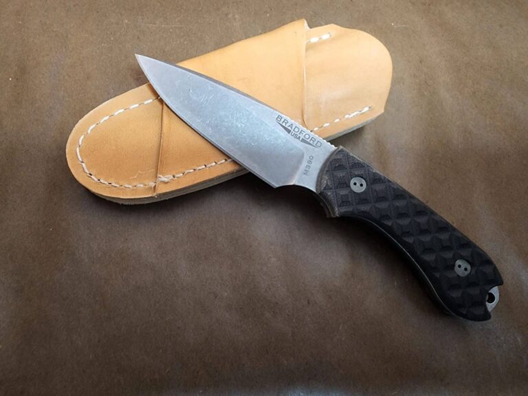 Bradford Gardian 3, Textured Black ,M390, False Edge, Stonewash Finish knives for sale
