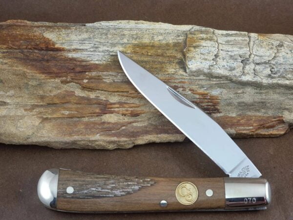 Canal Street #070 Half Moon Trapper in Reclaimed Chestnut knives for sale
