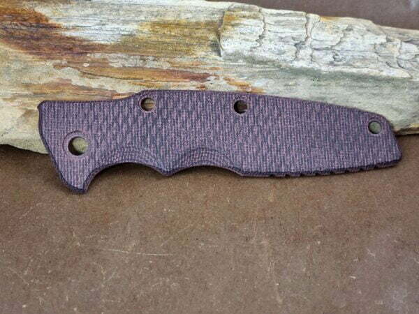 Scale for 3 1/2" Hinderer Eklipse. Textured Burgundy Micarta. knives for sale