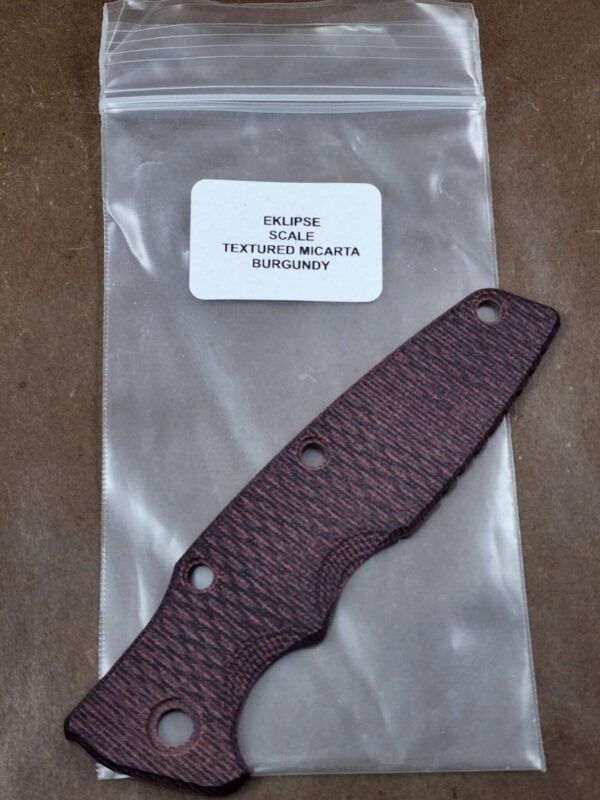 Scale for 3 1/2" Hinderer Eklipse. Textured Burgundy Micarta. knives for sale