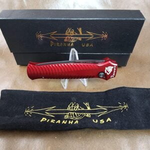 Piranha Mini Guard "Red" Plain CPM S30V Tactical Black Blade knives for sale