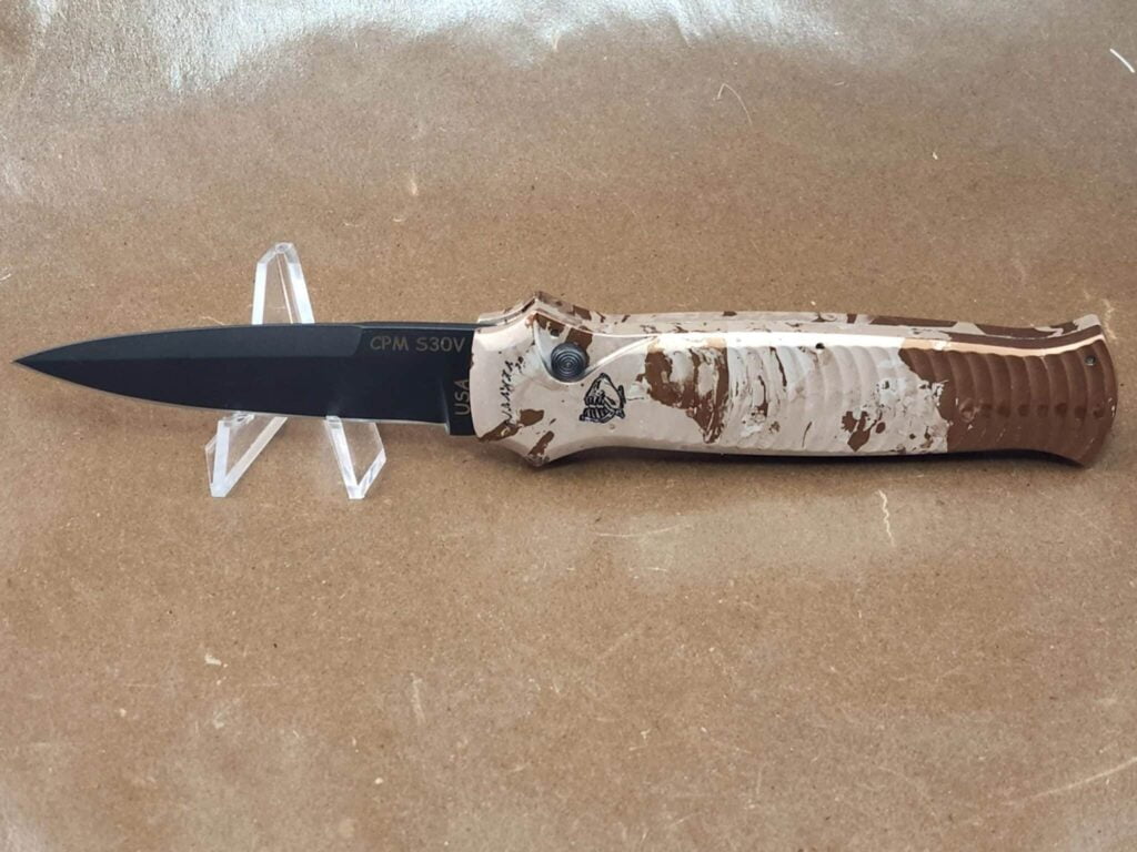 Piranha X "Camo" Plain 154CM Blade Black Tactical Blade knives for sale