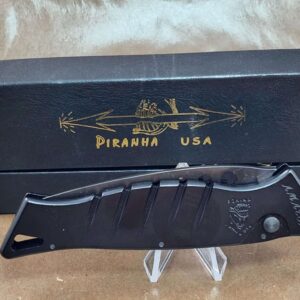 Piranha Amazon "Black" Plain 154CM Tactical Black Blade knives for sale