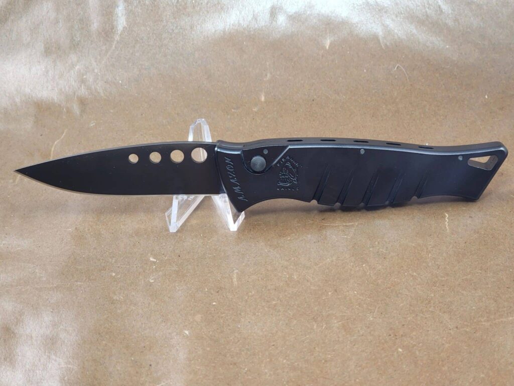 Piranha Amazon "Black" Plain 154CM Tactical Black Blade knives for sale