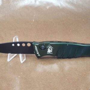 Piranha Amazon "Green" Plain 154CM Tactical Black Blade knives for sale