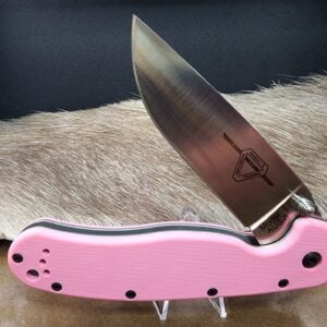 Ontario 8865 Rat 1 Pink Nylon Handle AUS-8 Plain Edge Linerlock Folding Knife knives for sale