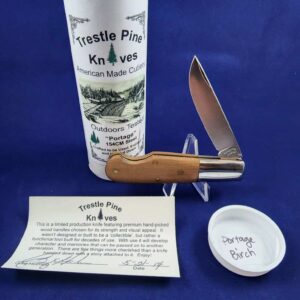 Trestle Pine Knives Portage with Old Growth Birch Handles (moderate blade play) knives for sale