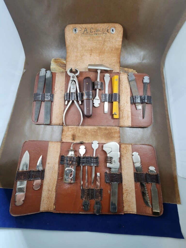 Antique Tool Kit A.C.Wales Abercrombie and Fitch Co.New York knives for sale