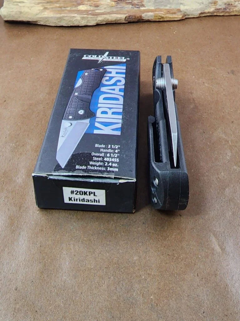 Cold Steel 20KPL Kiridashi - 2.5 4034SS Stainless Steel Blade - Tri-Ad®  Lock Black Griv-Ex