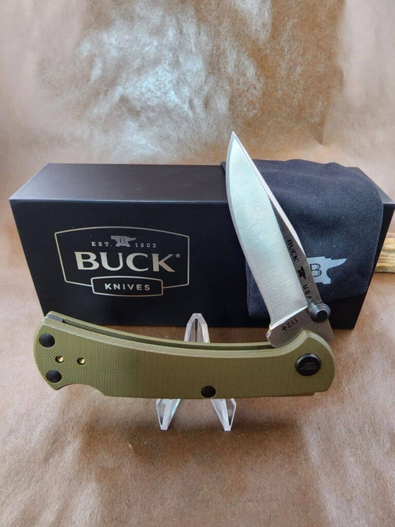 Buck 112 USA Slim Pro TRX BOS S30V Green G-10 Folding Ranger Knife 0112GRS3-B knives for sale