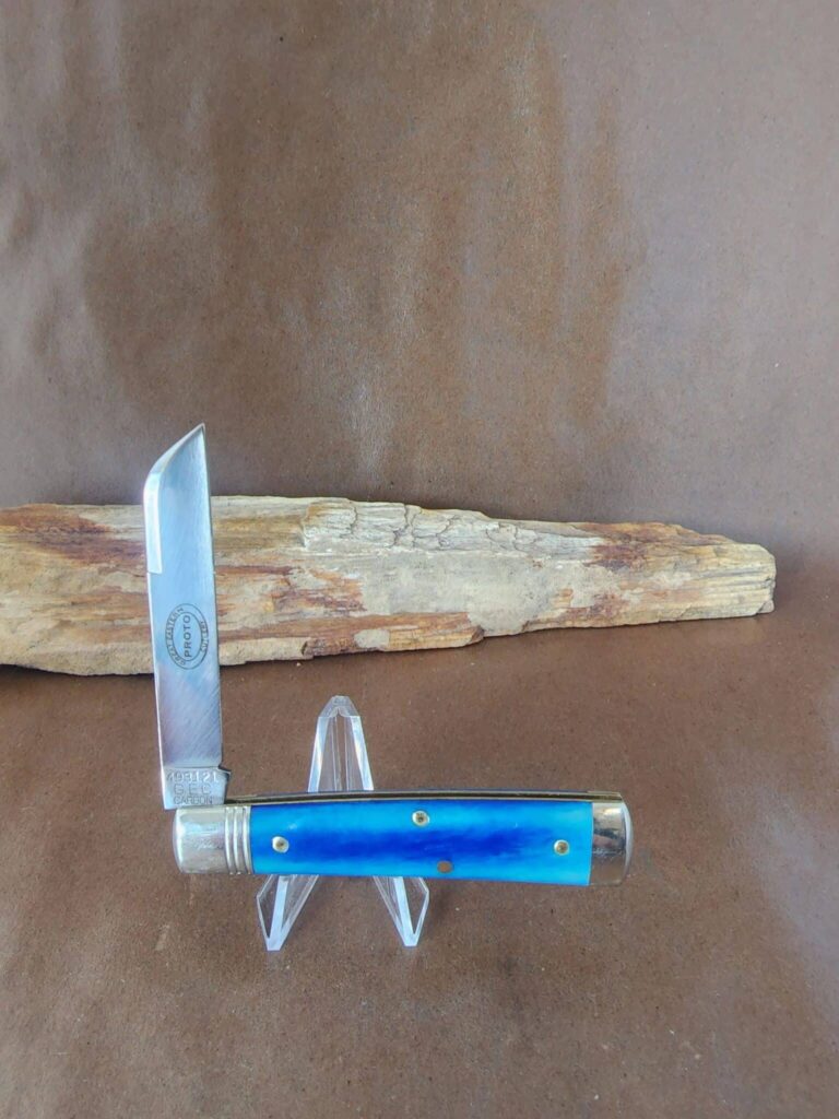 Great Eastern Cutlery #493121 Blue Camel Bone PROTOTYPE knives for sale