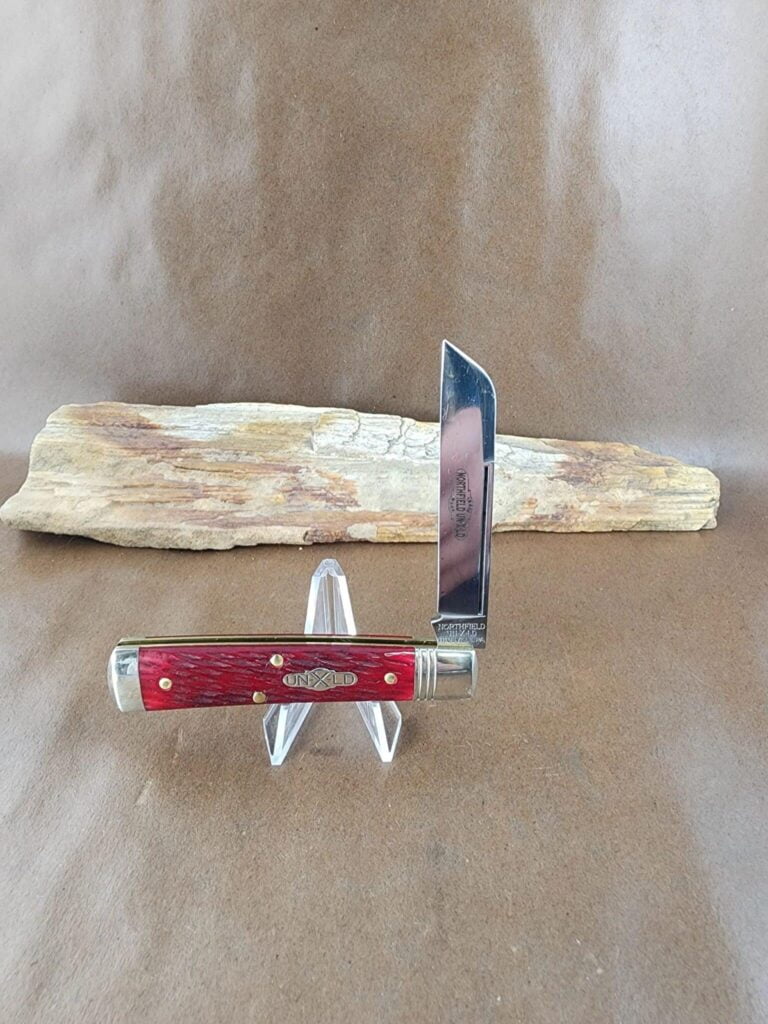 Great Eastern Cutlery #493121 Garnet Jigged Bone PROTOTYPE knives for sale