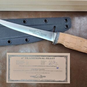 White River Knife & Tool 6" Fillet Knife with Cork Handle knives for sale