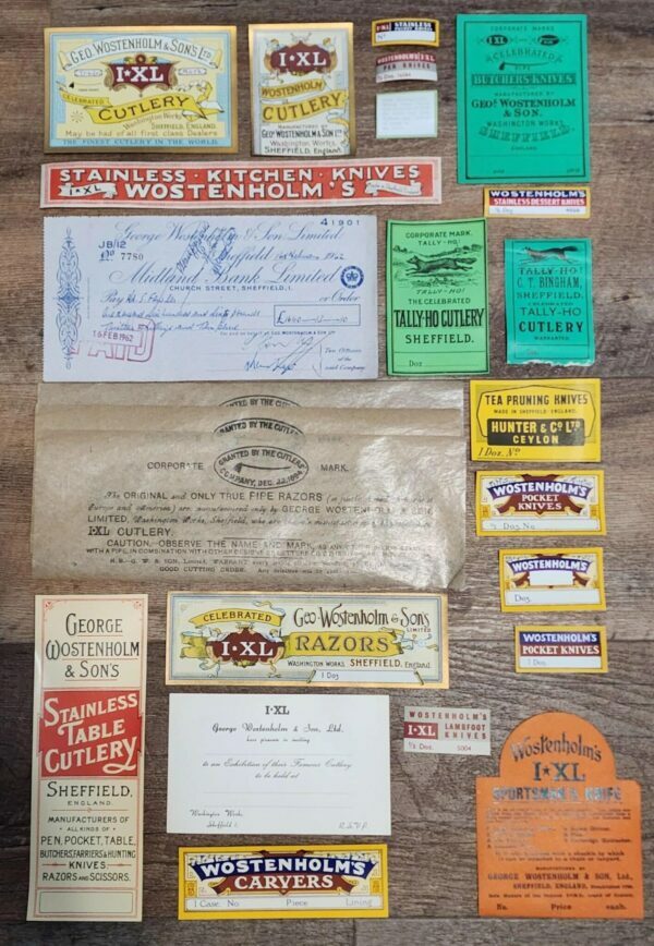 Vintage Cutlery Box Label Assortment knives for sale
