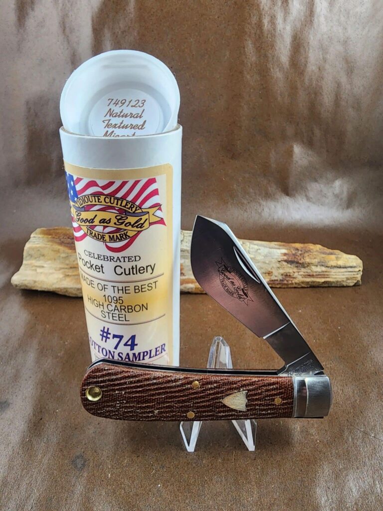GEC #749123 Natural Textured Micarta Cotton Sampler knives for sale