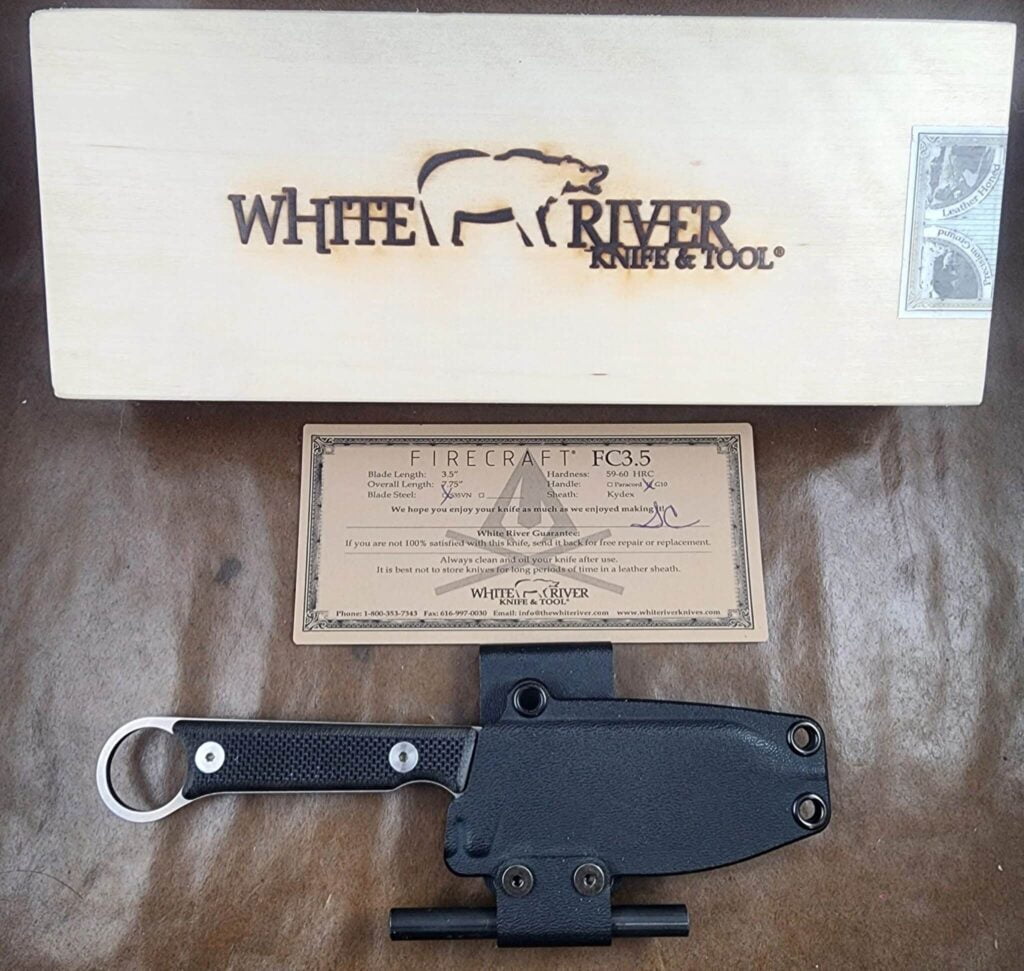 White River Knife & Tool Firecraft 3.5 Pro Black G 10 knives for sale