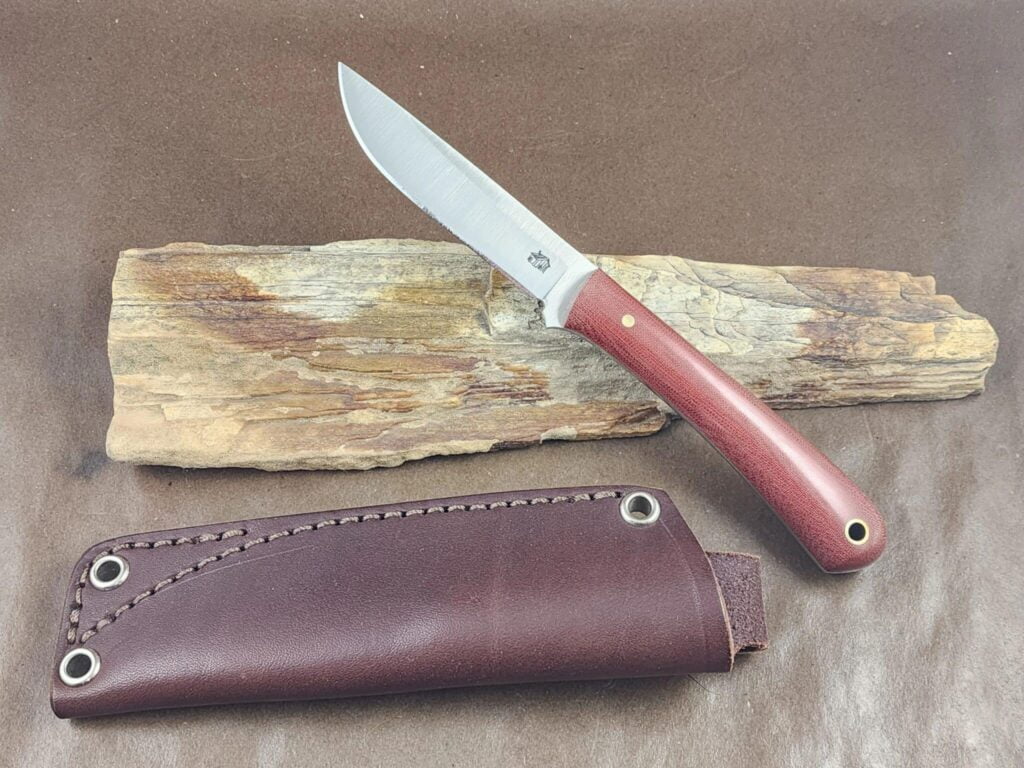 L.T. Wright "The Bandit" in Red Linen knives for sale