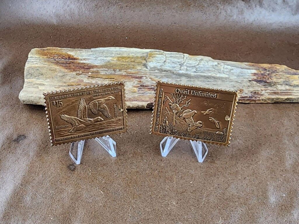 2 Schrade Ducks Unlimited Metal Stamps knives for sale