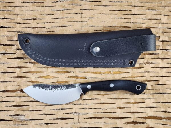 Lon Humphry Nessmuk Black Tail in Black Micarta with Forged 52100 Steel knives for sale