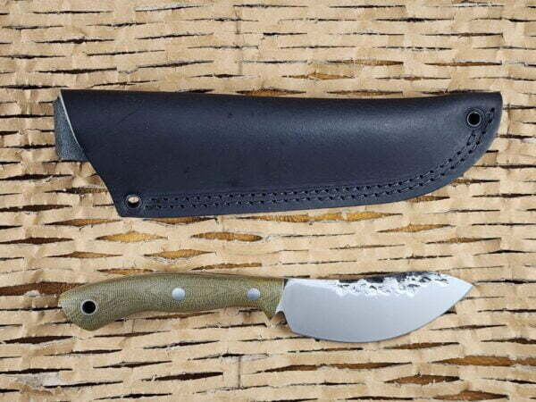 Lon Humphry Nessmuk Black Tail in Green Micarta with Forged 52100 Steel knives for sale