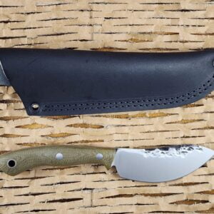 Lon Humphry Nessmuk Black Tail in Green Micarta with Forged 52100 Steel knives for sale