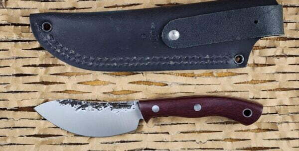 Lon Humphry Nessmuk Black Tail in Plum Micarta with Forged 52100 Steel knives for sale