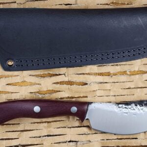 Lon Humphry Nessmuk Black Tail in Plum Micarta with Forged 52100 Steel knives for sale