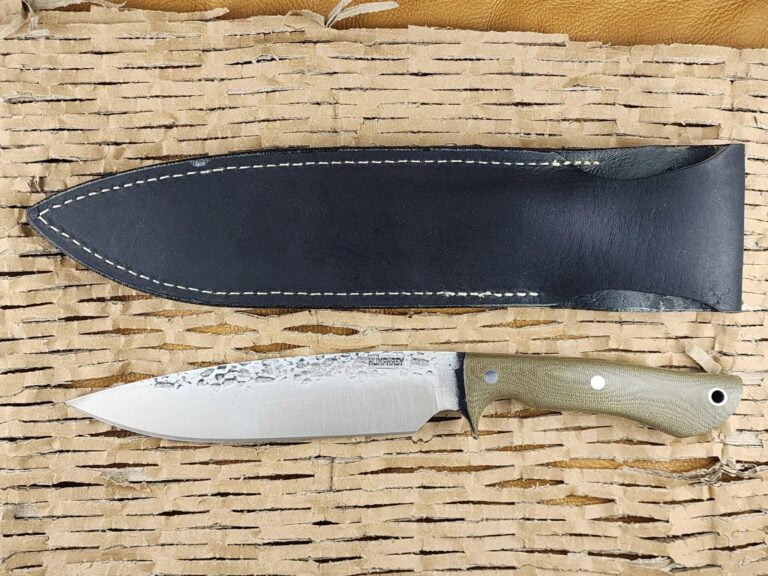Lon Humphry Ranger in Green Micarta with forged 52100 Steel knives for sale