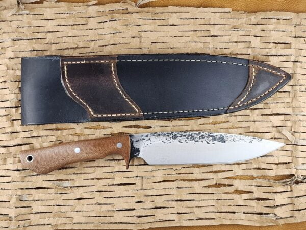 Lon Humphry Ranger in Brown Micarta with forged 52100 Steel knives for sale