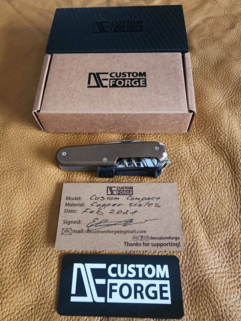 Custom Forge Custom Victorinox Compact with Copper Scales For Sale